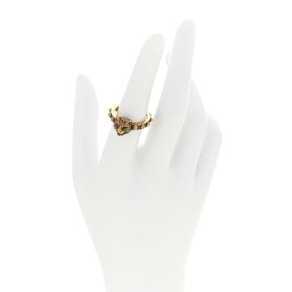 Gucci Feline Head Ring 70 13 Aged Gold 3 of 4