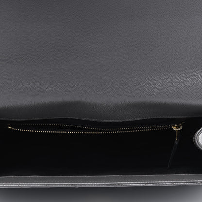Saint Laurent Grain De Poudre Matelasse Chevron Large Monogram Satchel Earth 4 of 12