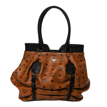 MCM Visetos Tote Cognac Black 1 of 11