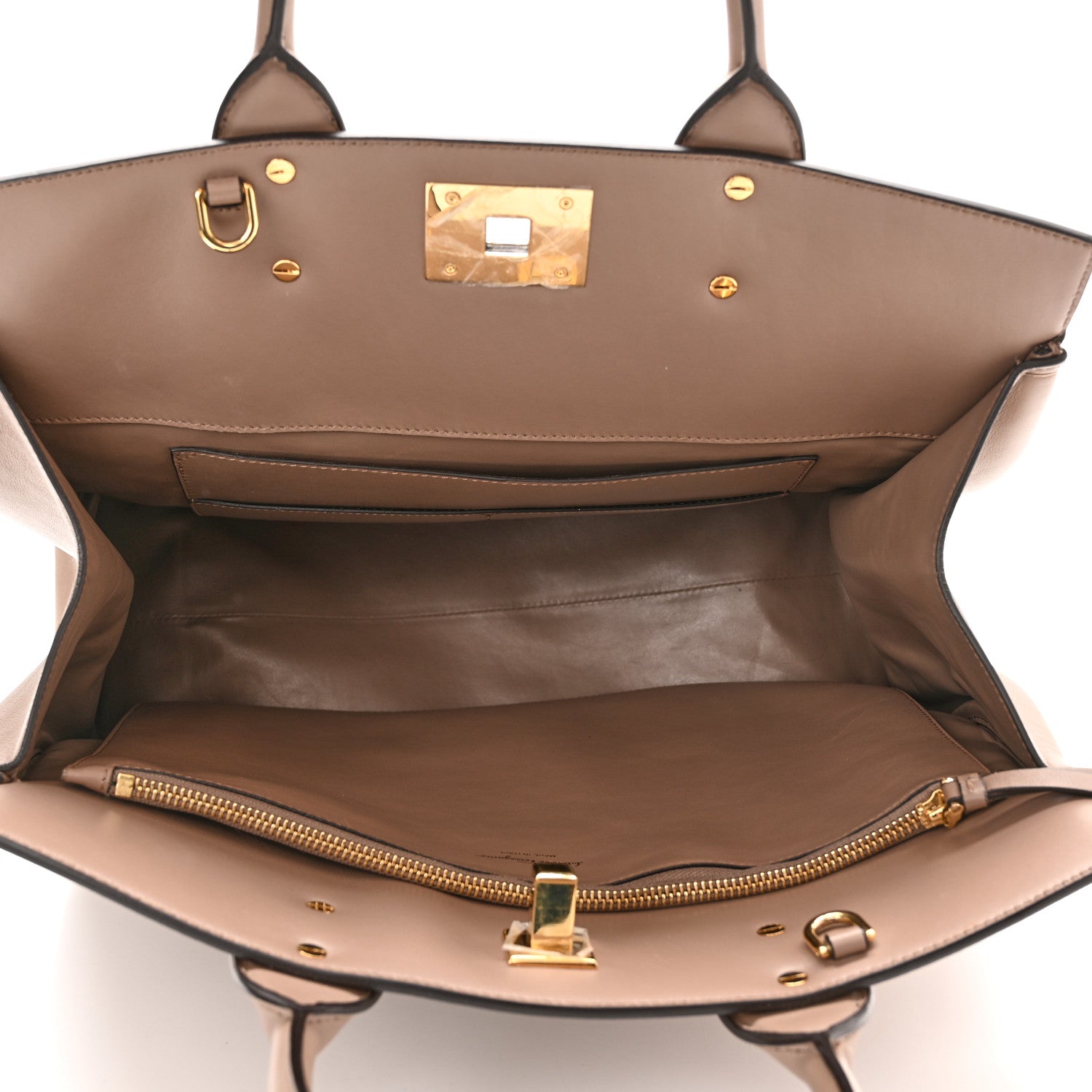Salvatore Ferragamo Calfskin Large Studio Bag Mud 4 of 9