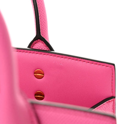 Salvatore Ferragamo Hammered Calfskin Small The Studio Box Bag Hot Pink 9 of 12