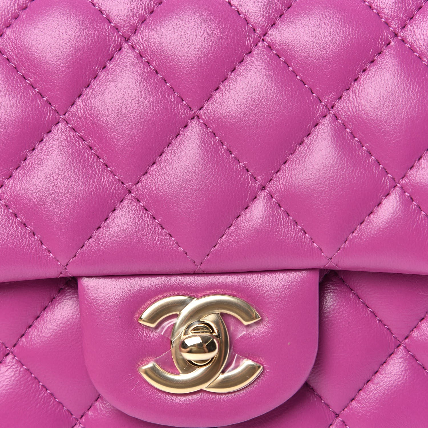 Chanel Lambskin Quilted Mini Square Flap Purple 8 of 10