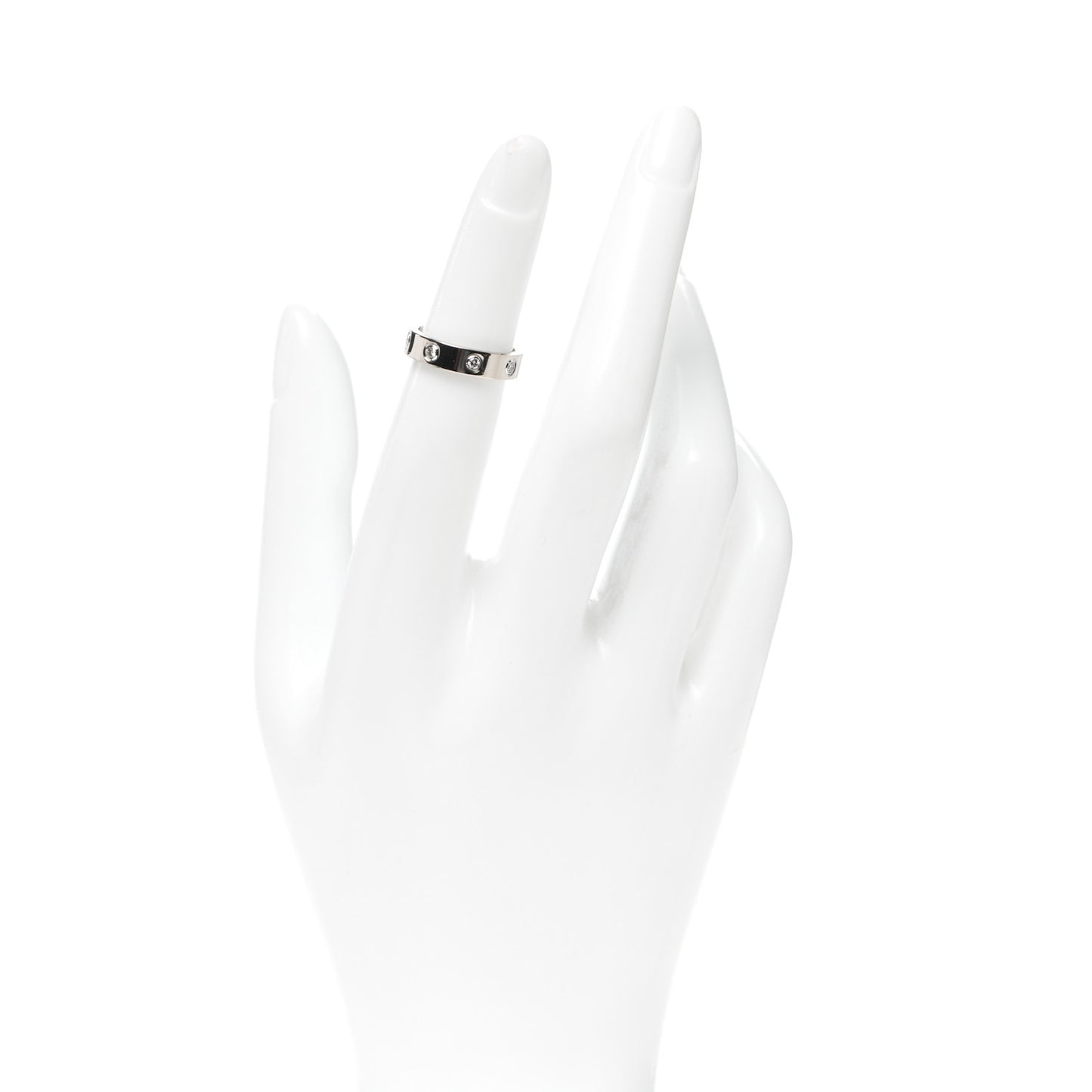 18K White Gold 8 Diamond 4mm Wedding Band LOVE Ring 47 4