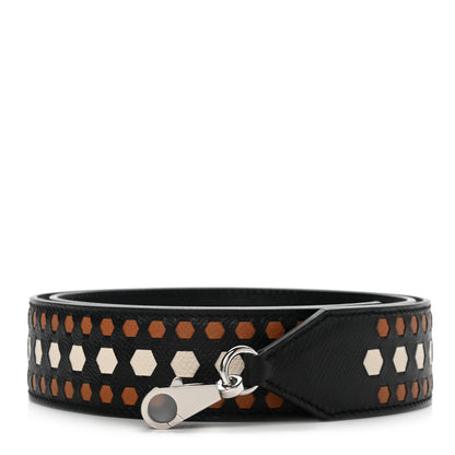 Hermes Epsom 30mm Hexagone Tressage Shoulder Strap Black Craie 1 of 6