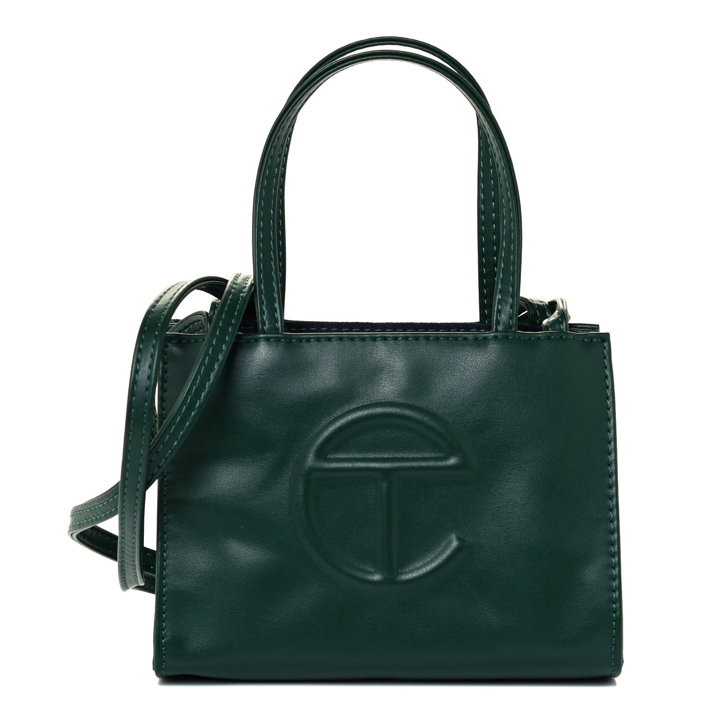 Vegan Leather Small Shopping Bag Dark Olive