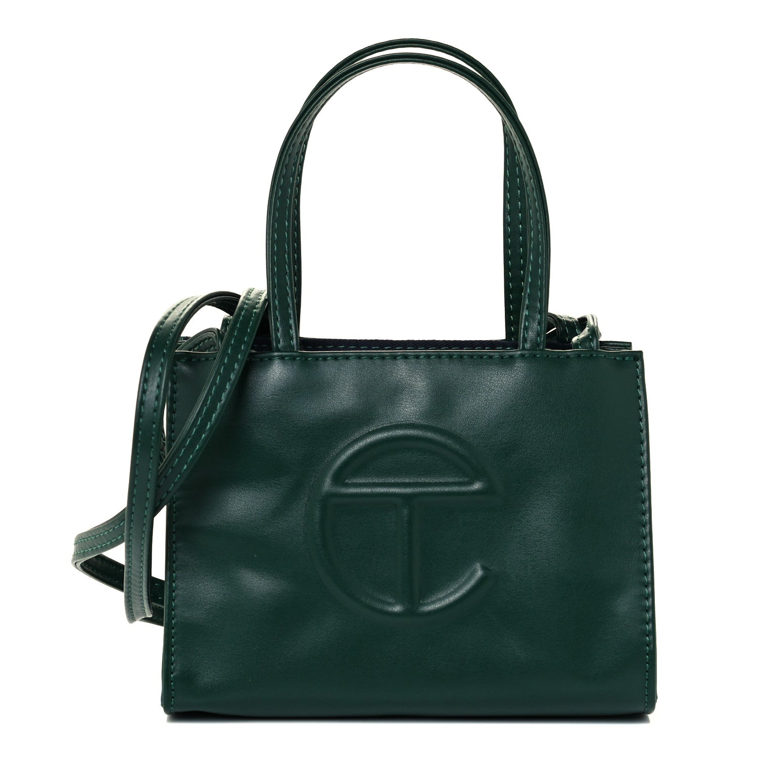 Telfar Vegan Leather Small Shopping Bag Dark Olive 2 of 10