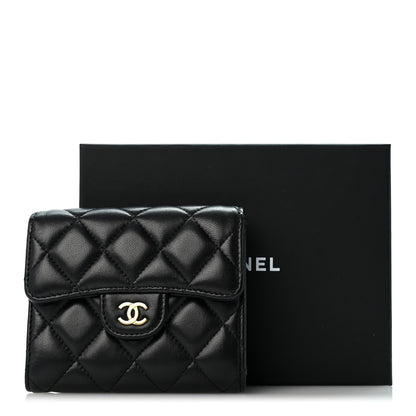 Chanel Lambskin Quilted Compact Flap Wallet Black 11 of 11