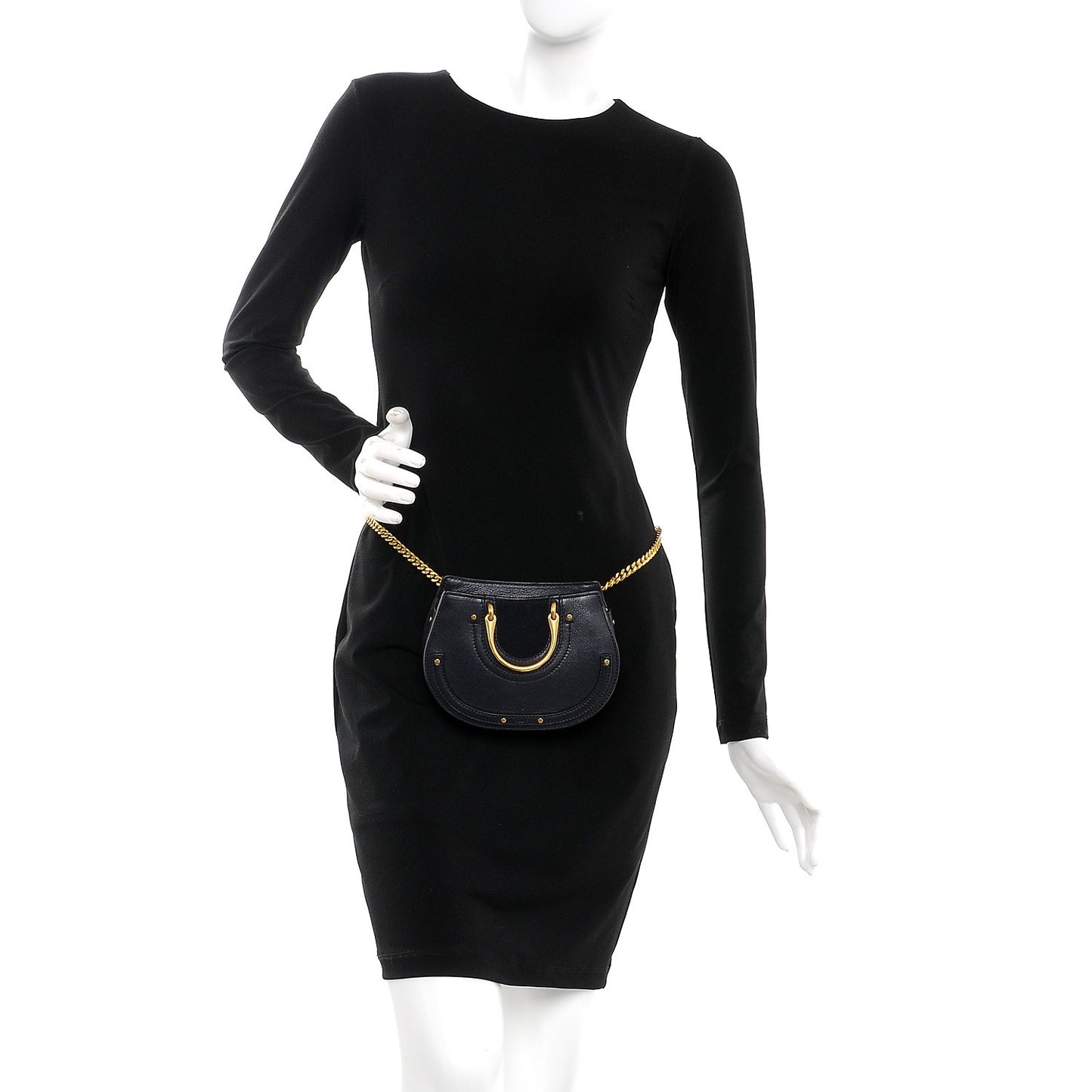 Calfskin Suede Mini Pixie Signature Belt Bag Full Blue