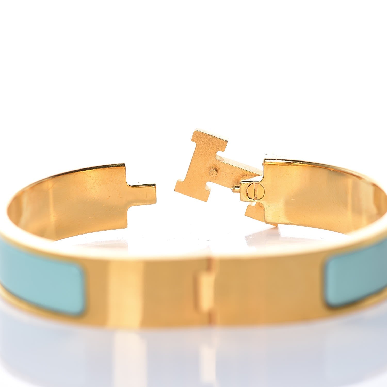 Hermes Enamel Narrow Clic Clac H Bracelet PM Bleu Atoll 4 of 6