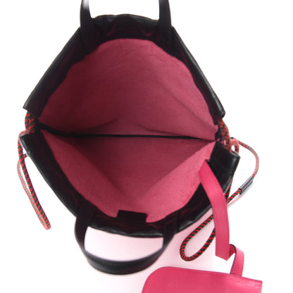 Gucci Grained Calfskin Logo Drawstring Backpack Box Pink Green Black 4 of 8