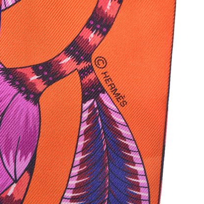 Hermes Silk The Savana Dance Twilly Capucine Violet Bleu 4 of 5