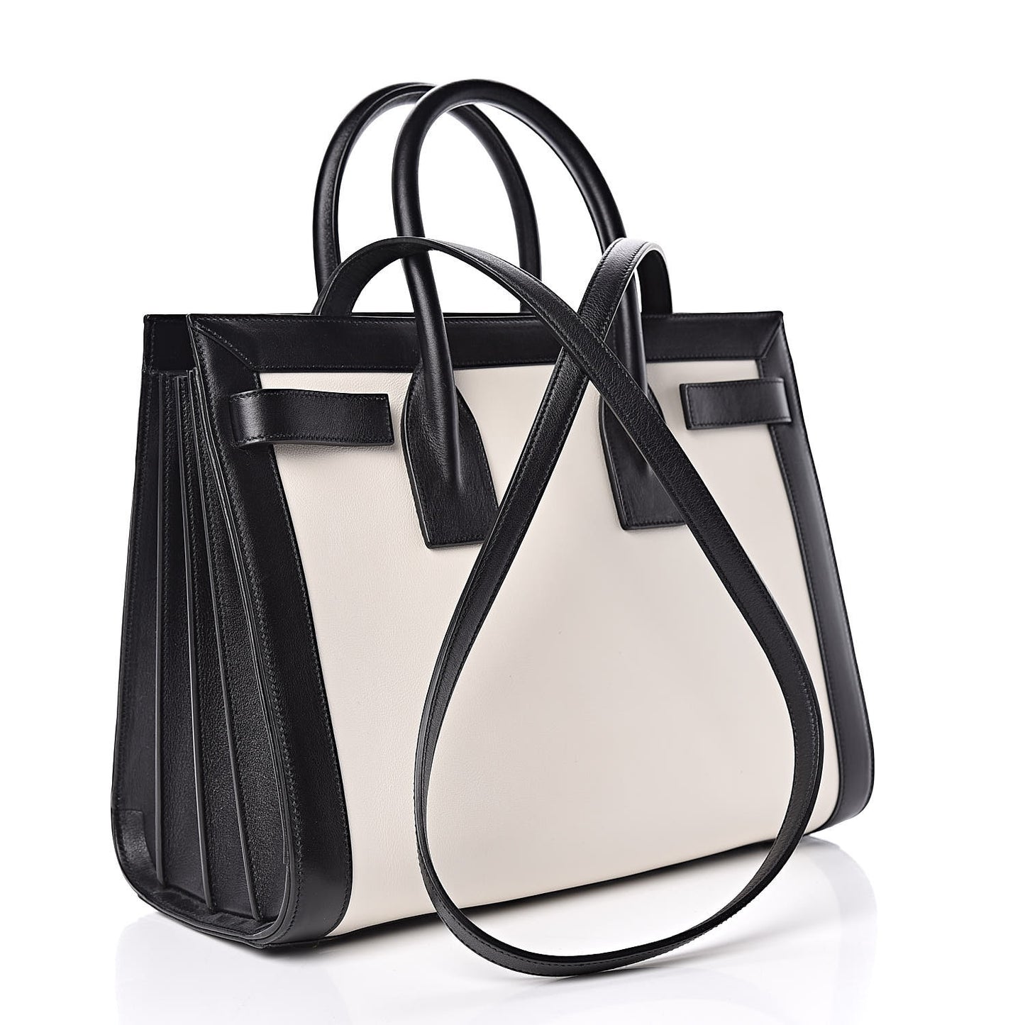 Calfskin Bicolor Small Sac De Jour White Black