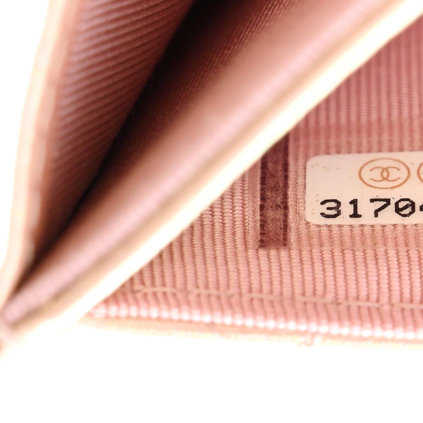 Iridescent Calfskin Quilted Flap Card Holder Wallet Pink