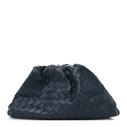Bottega Veneta Nappa Maxi Intrecciato The Pouch Oversized Clutch Deep Blue 1 of 9