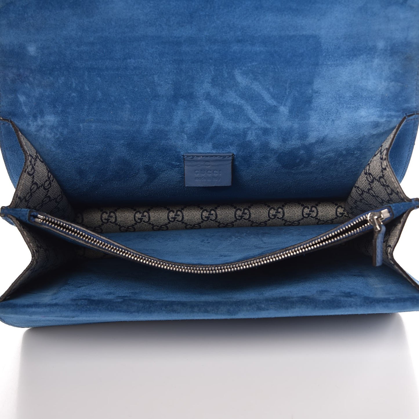 GG Supreme Monogram Blooms Medium Dionysus Shoulder Bag Beige Navy Vintage Blue