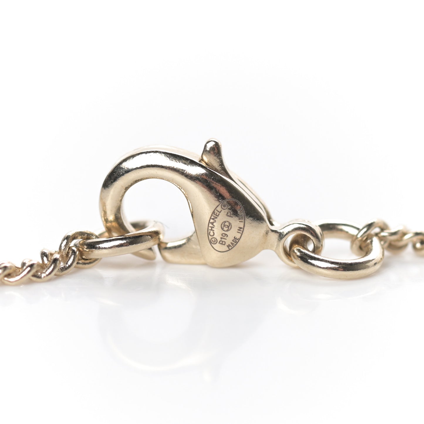 Baguette Crystal High Society CC Pendant Necklace Gold