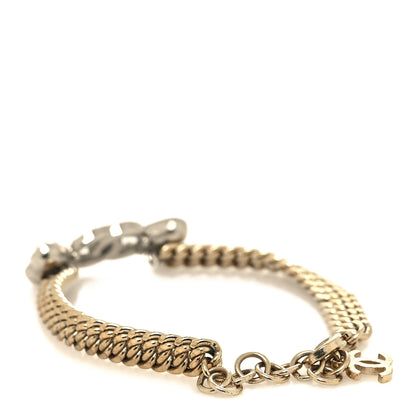 Chanel Crystal CC Heart Chain Bracelet Gold 3 of 6