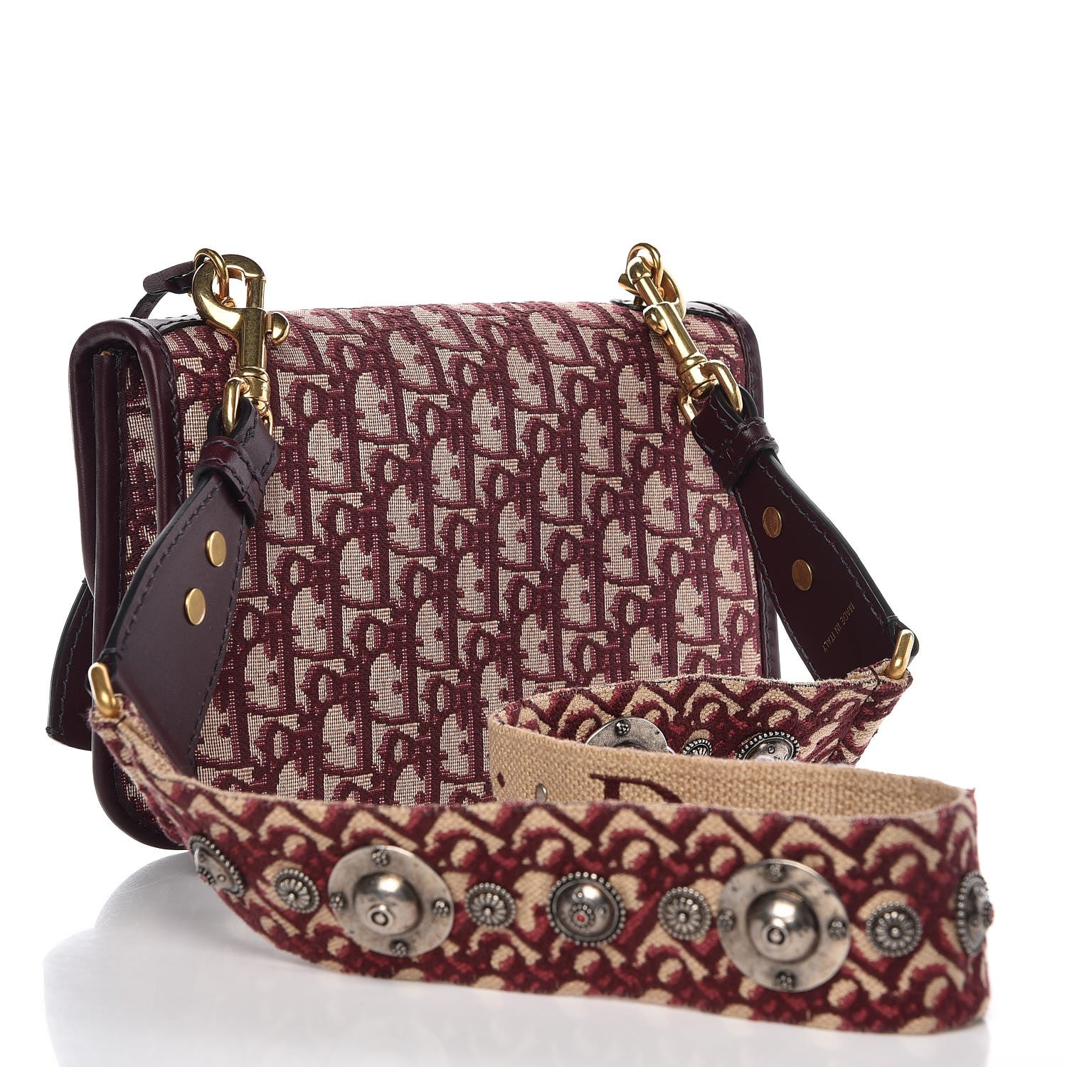 Christian Dior Oblique DiorAddict Flap Bag Burgundy 3 of 9