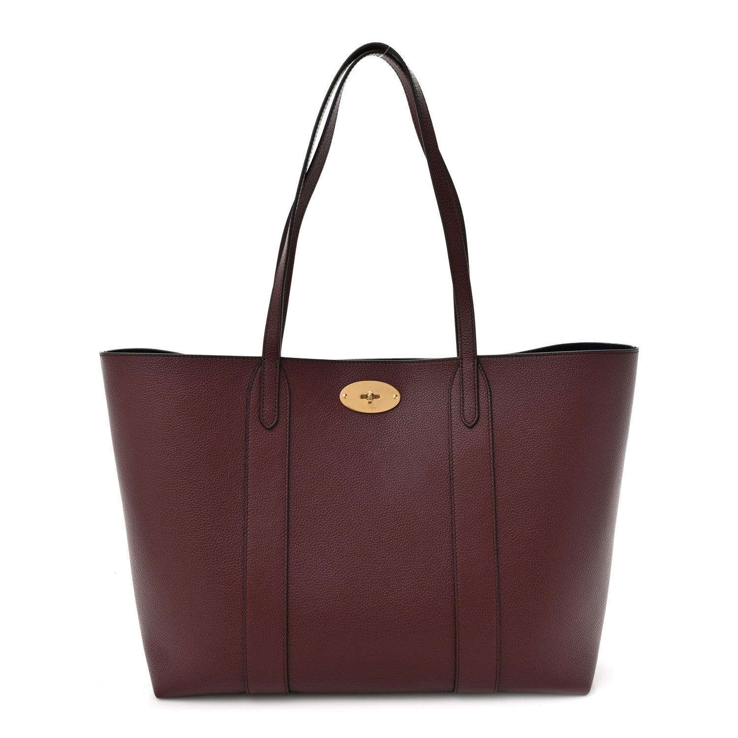 Mulberry Small Classic Grain Bayswater Tote Burgundy Oxford Blue 1 of 10