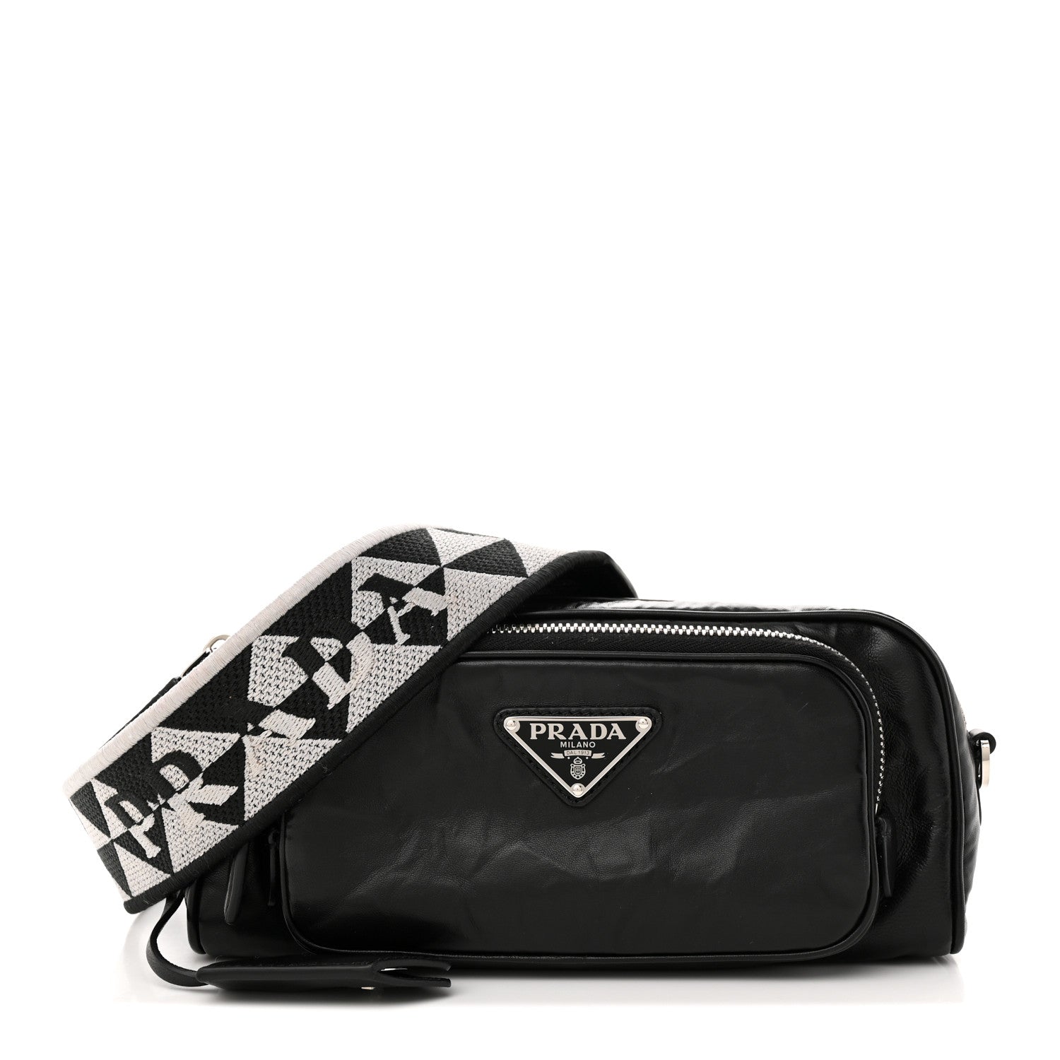Prada Nappa Antique Multi-Pocket Shoulder Bag Black 1 of 10