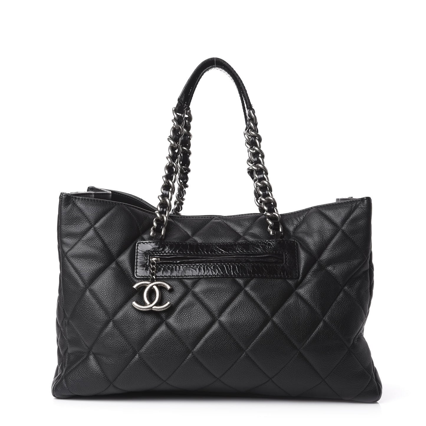 Caviar Quilted Coco Casual Tote Black
