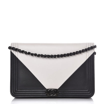 Chanel Lambskin Boy Wallet on Chain WOC So Black 1 of 9