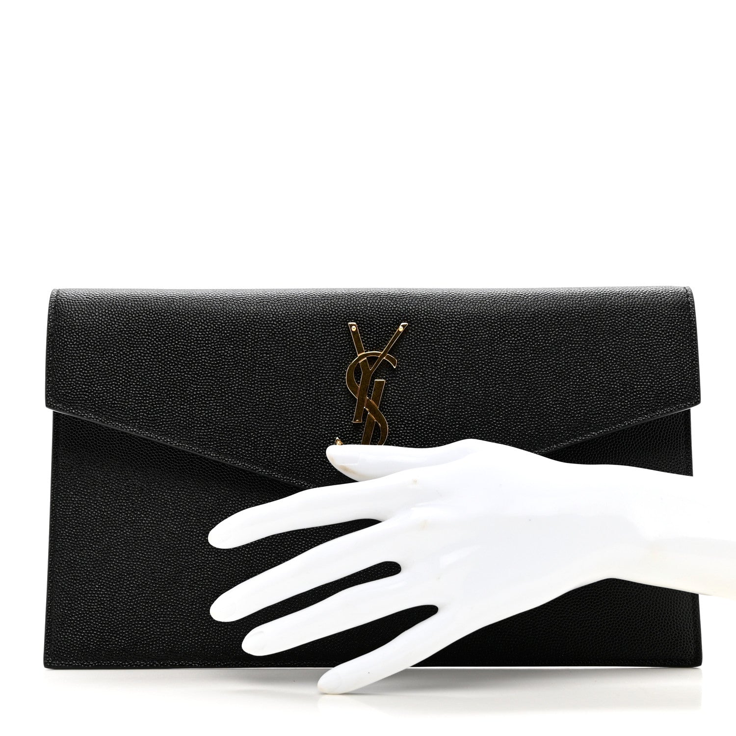Saint Laurent Grain De Poudre Uptown Pouch Black 2 of 7