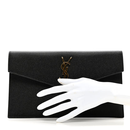 Saint Laurent Grain De Poudre Uptown Pouch Black 2 of 7