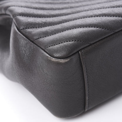 Saint Laurent Sheepskin Matelasse Chevron Monogram Large College Satchel Light Coal 10 of 20