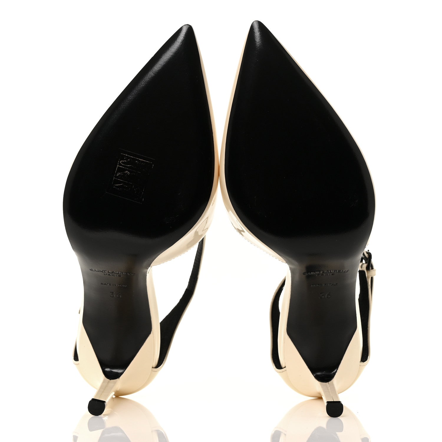Saint Laurent Patent Anja 85 Ankle Strap Pointed Pumps 36 Coquille 5 of 8