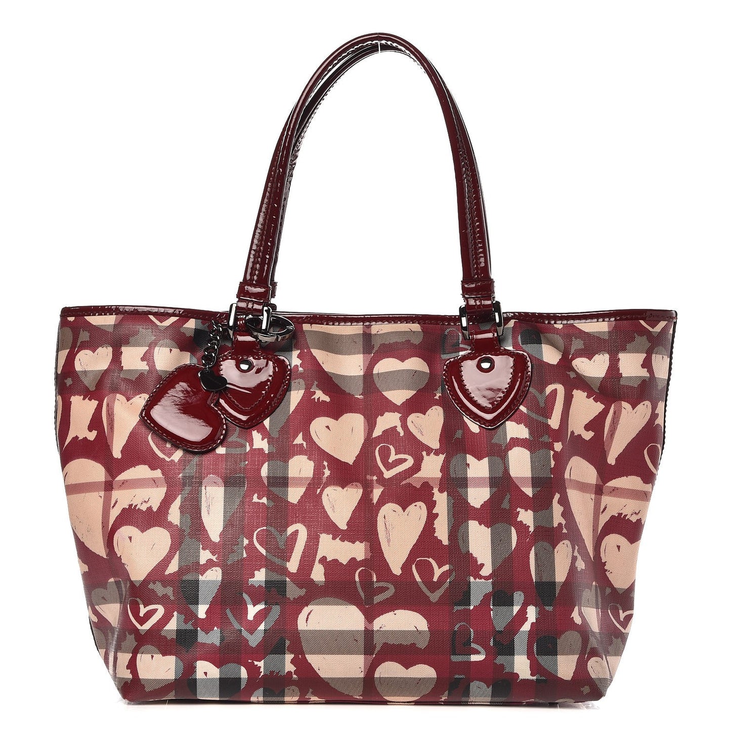 Nova Check Heart Tote Red