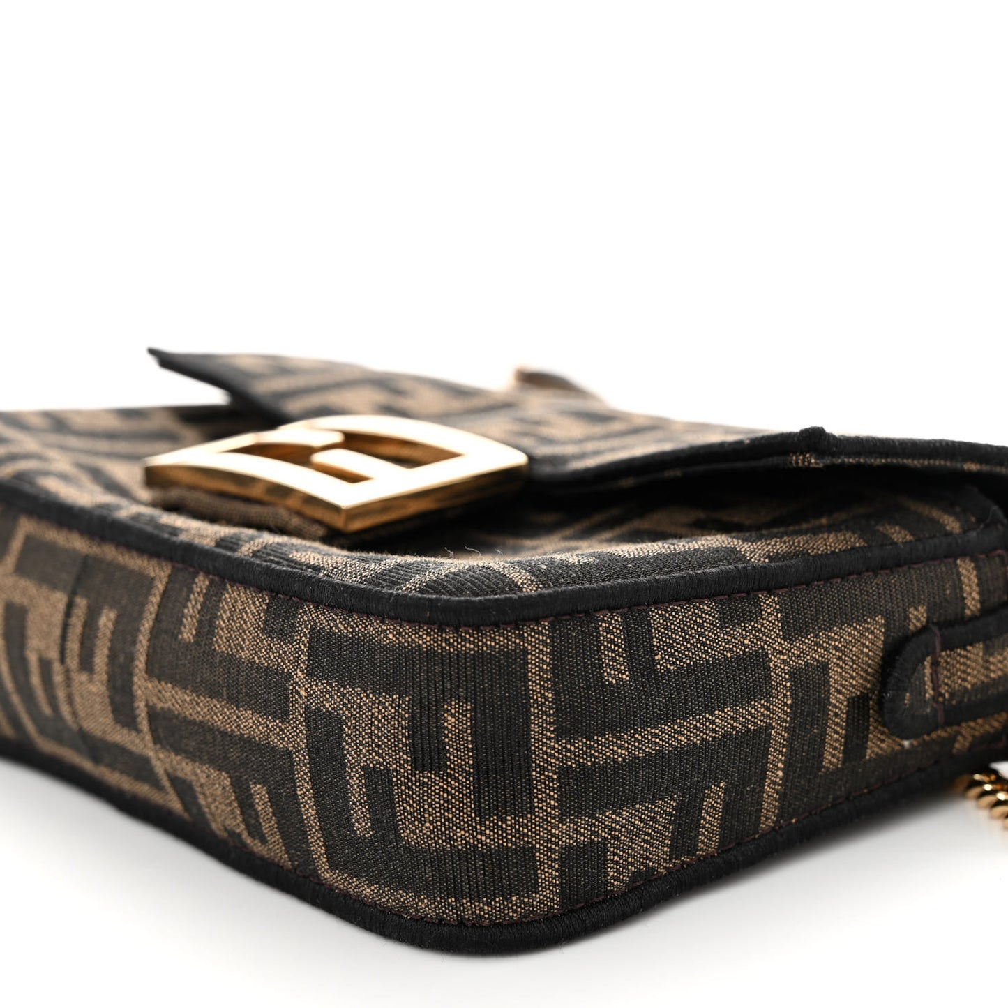 Fabric Jacquard FF 1974 Mini Baguette Tobacco Moro Black