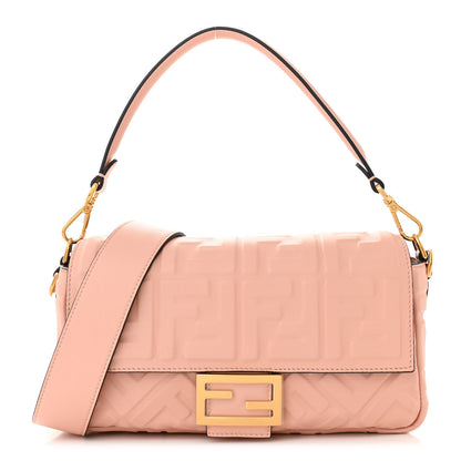 Fendi Nappa FF 1974 Embossed Baguette Baby Pink 1 of 10