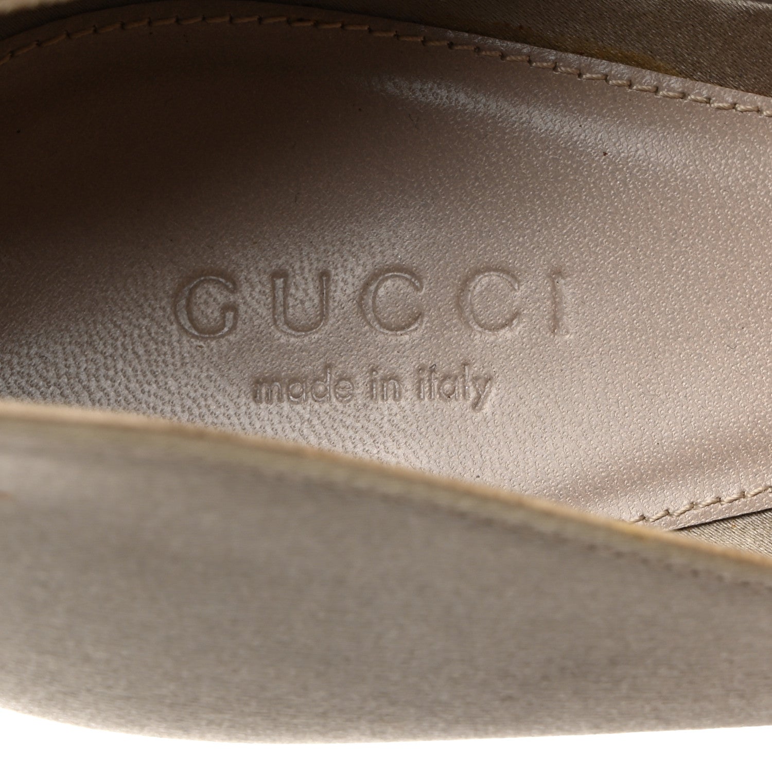 Gucci Satin Crystal Peep Toe Pumps 11 Gray 6 of 10