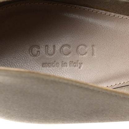 Gucci Satin Crystal Peep Toe Pumps 11 Gray 6 of 10