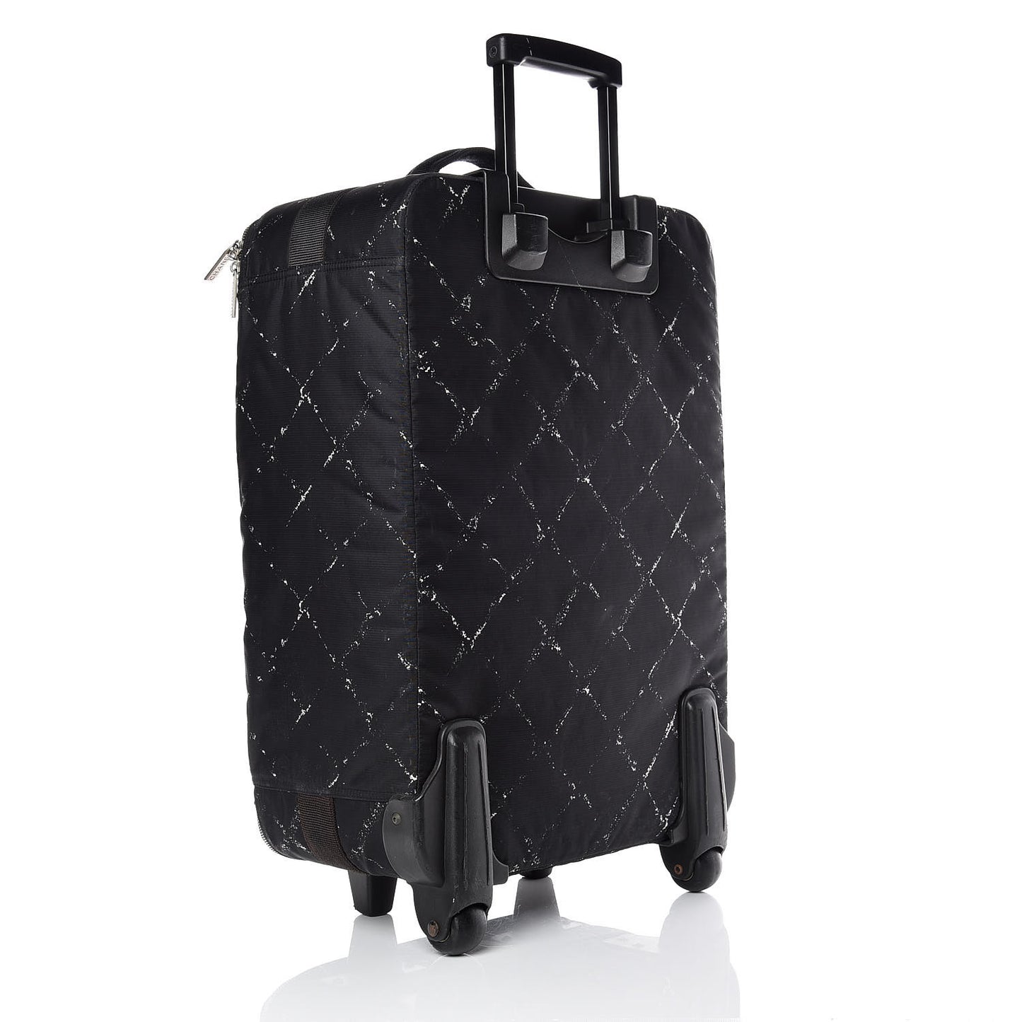 Nylon Travel Trolley Rolling Luggage Black