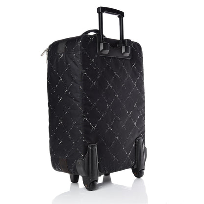 Chanel Nylon Travel Trolley Rolling Luggage Black 3 of 27