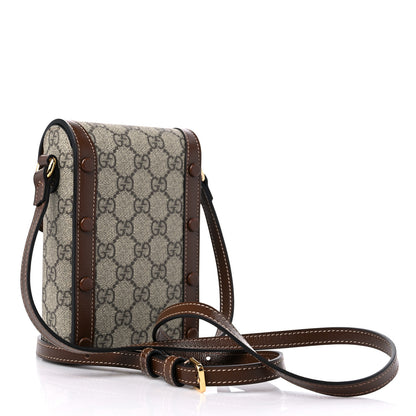Gucci GG Supreme Monogram Mini Horsebit 1955 Crossbody Bag Beige Brown Sugar 2 of 11