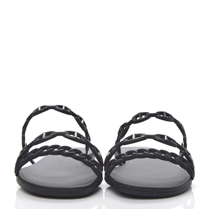 Hermes Rubber Chaine d'Ancre Rivage Sandals 36 Black 2 of 10