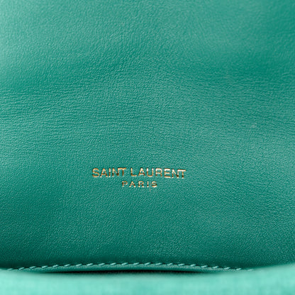 Saint Laurent Canvas Quilted Toy Loulou Puffer Monogram Chain Satchel Basil 6 of 12