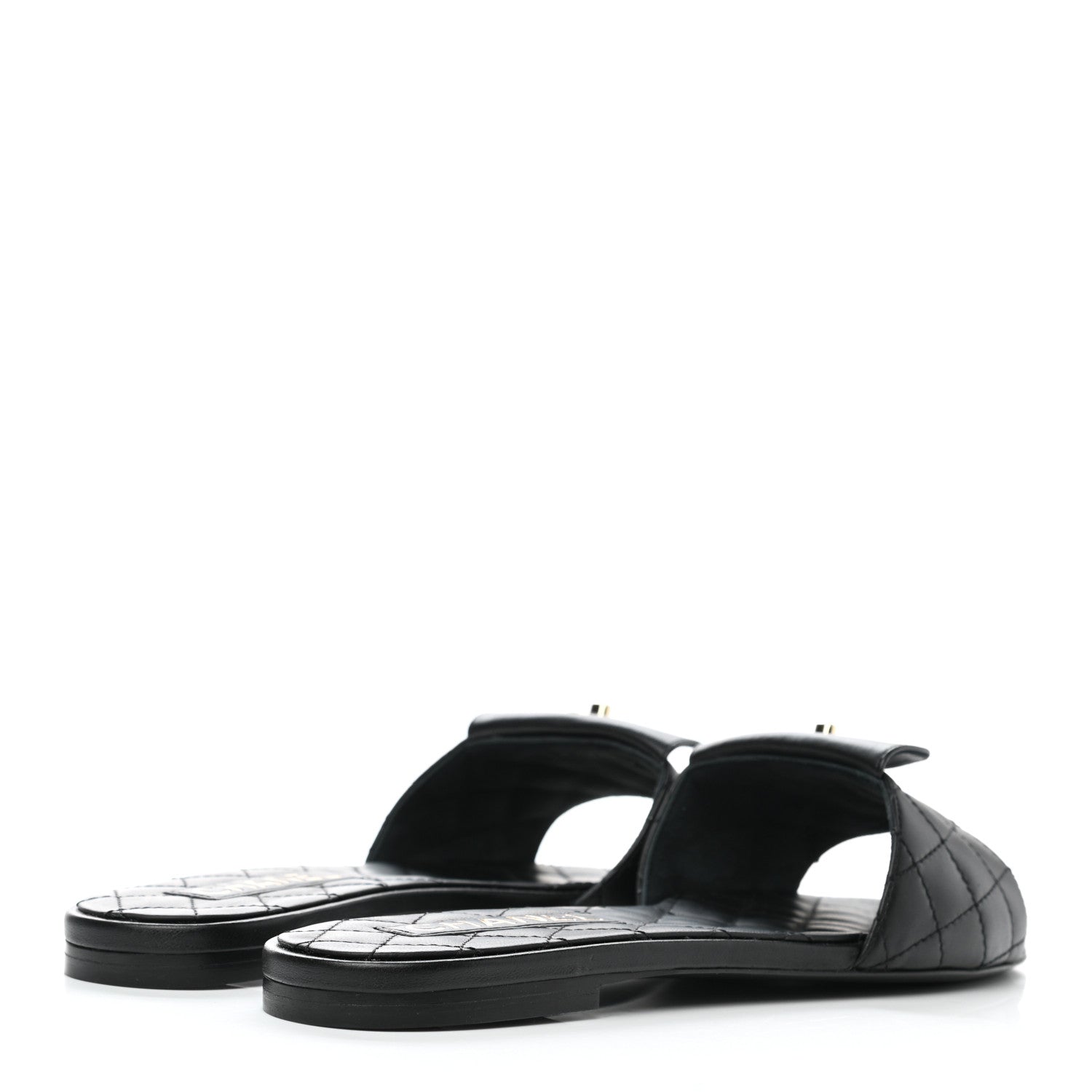 Chanel Lambskin Quilted CC Turnlock Sandals 40.5 Black 4 of 9