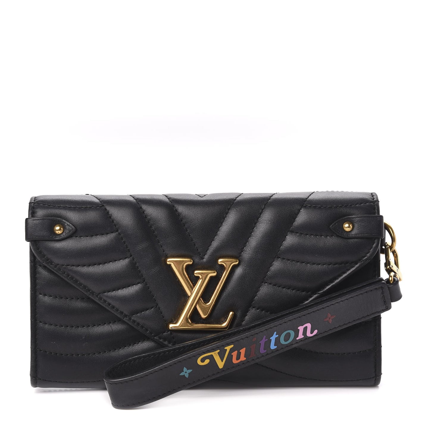 Calfskin New Wave Long Wallet Black
