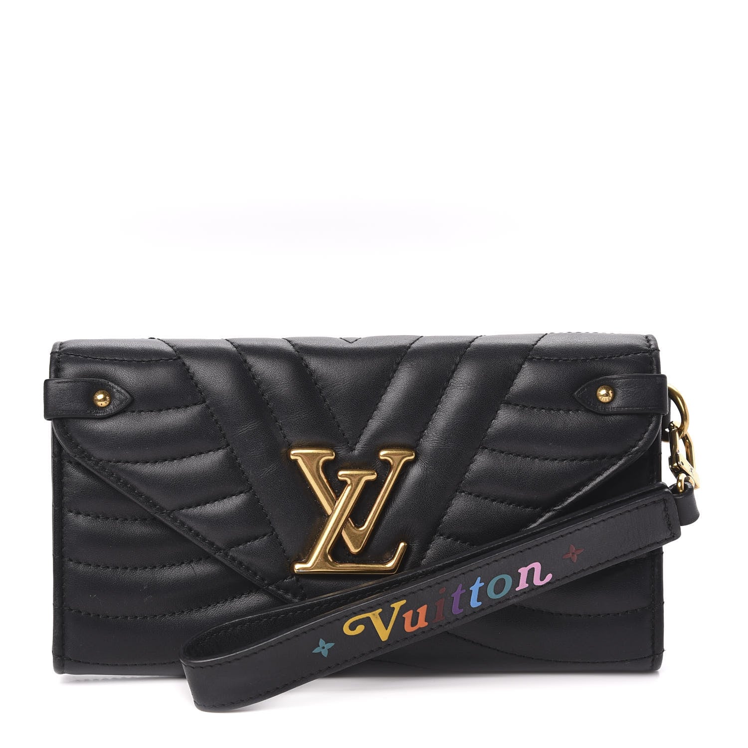 Louis Vuitton Calfskin New Wave Long Wallet Black 1 of 7