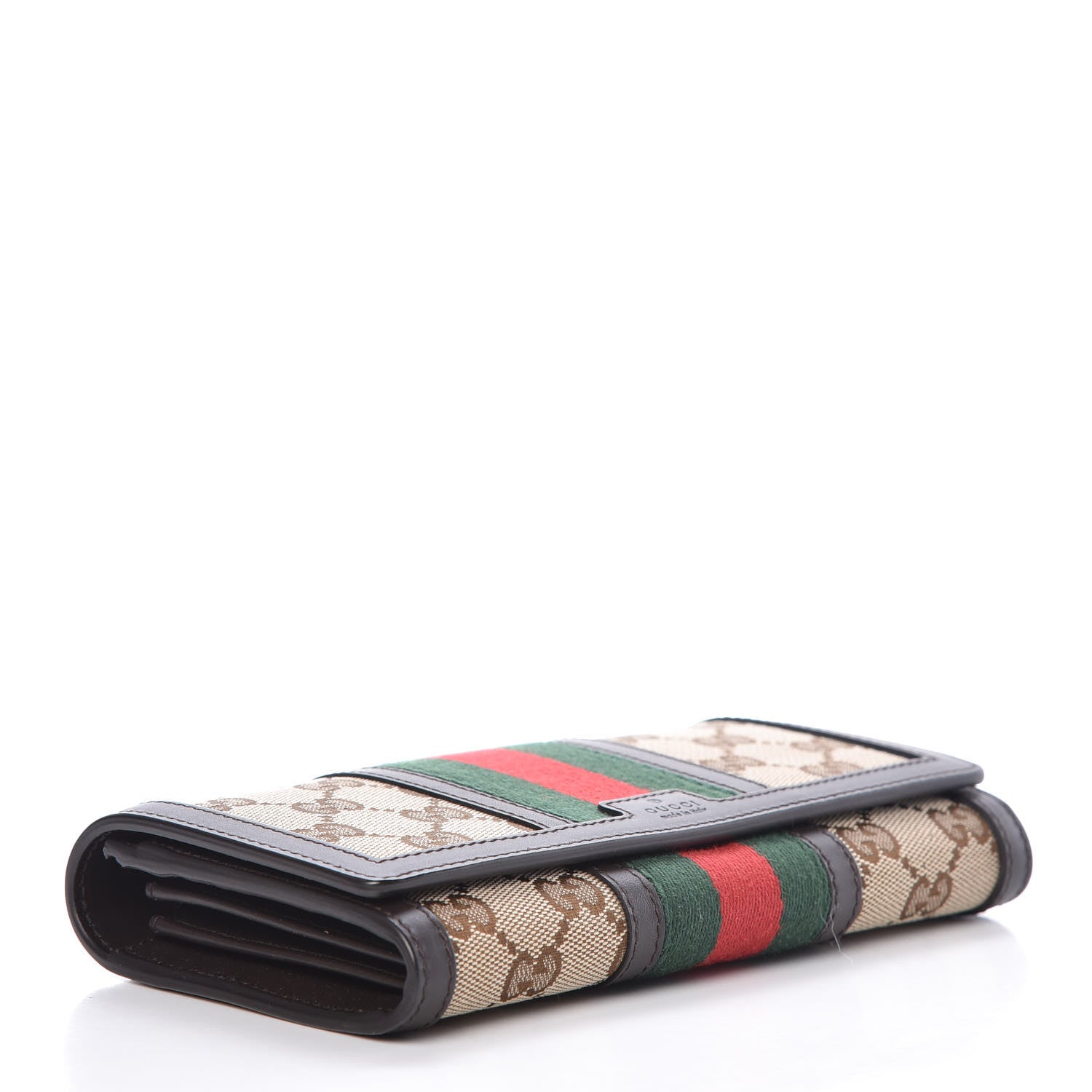 Gucci Monogram Vintage Web Wallet Dark Brown 4 of 8