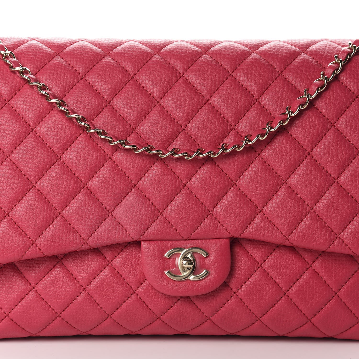 Chanel Calfskin Quilted Small XXL Travel Flap Bag Dark Pink 10 of 11