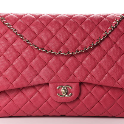 Chanel Calfskin Quilted Small XXL Travel Flap Bag Dark Pink 10 of 11