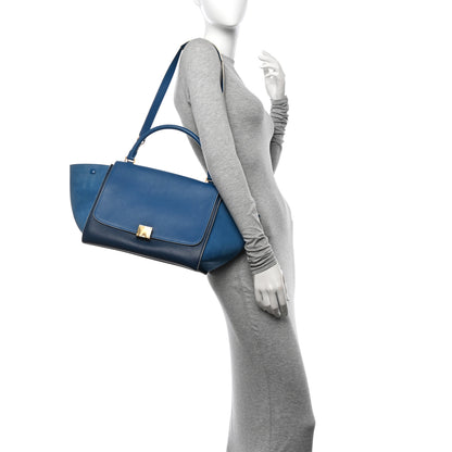 Celine Smooth Calfskin Suede Small Trapeze Turquoise 2 of 17