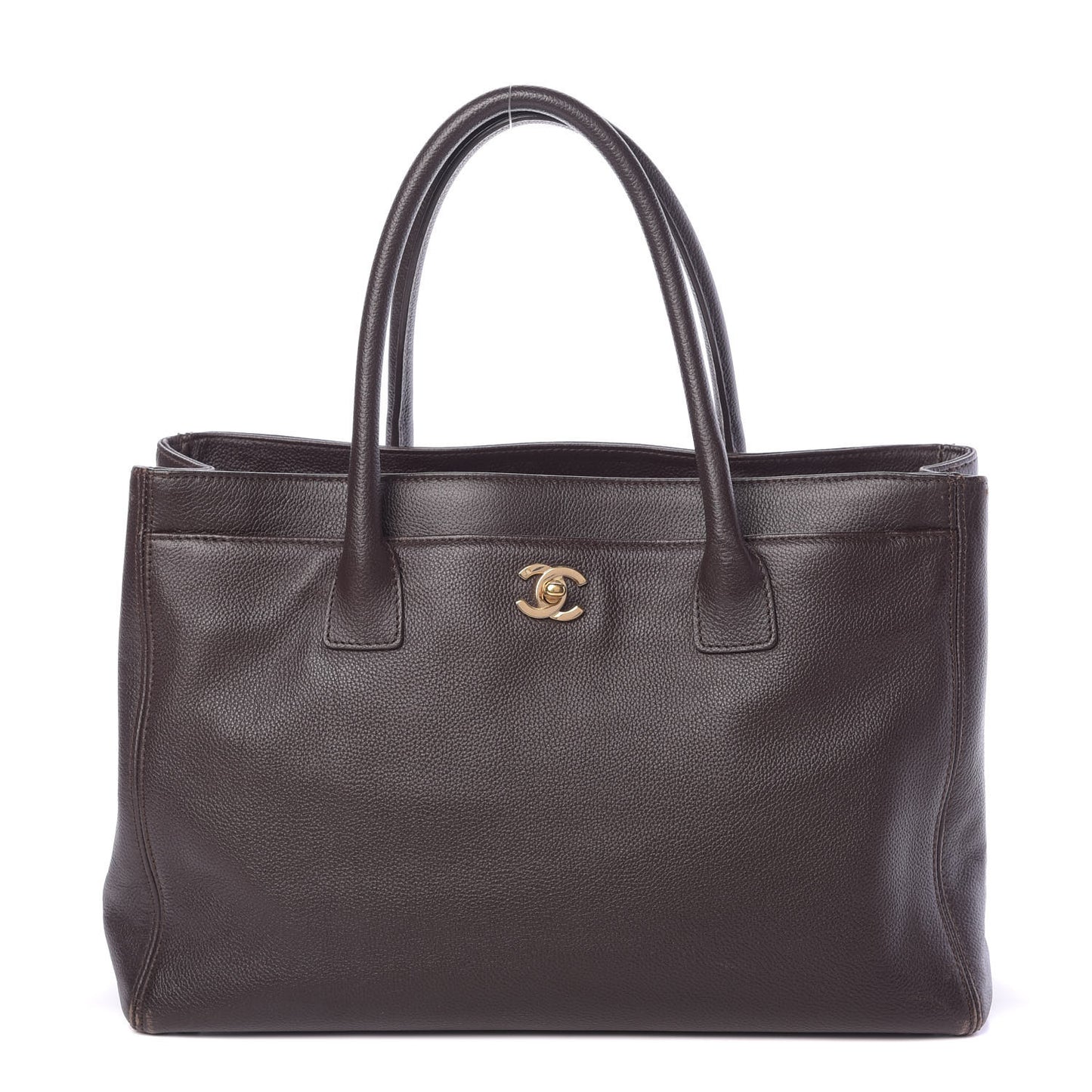 Calfskin Cerf Executive Shopper Tote Brown