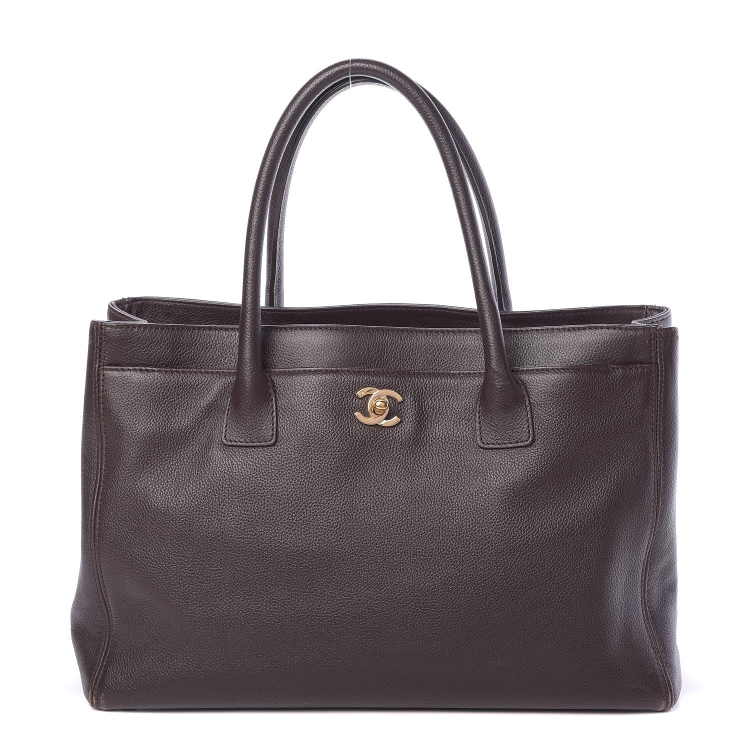 Chanel Calfskin Cerf Executive Shopper Tote Brown 1 of 14
