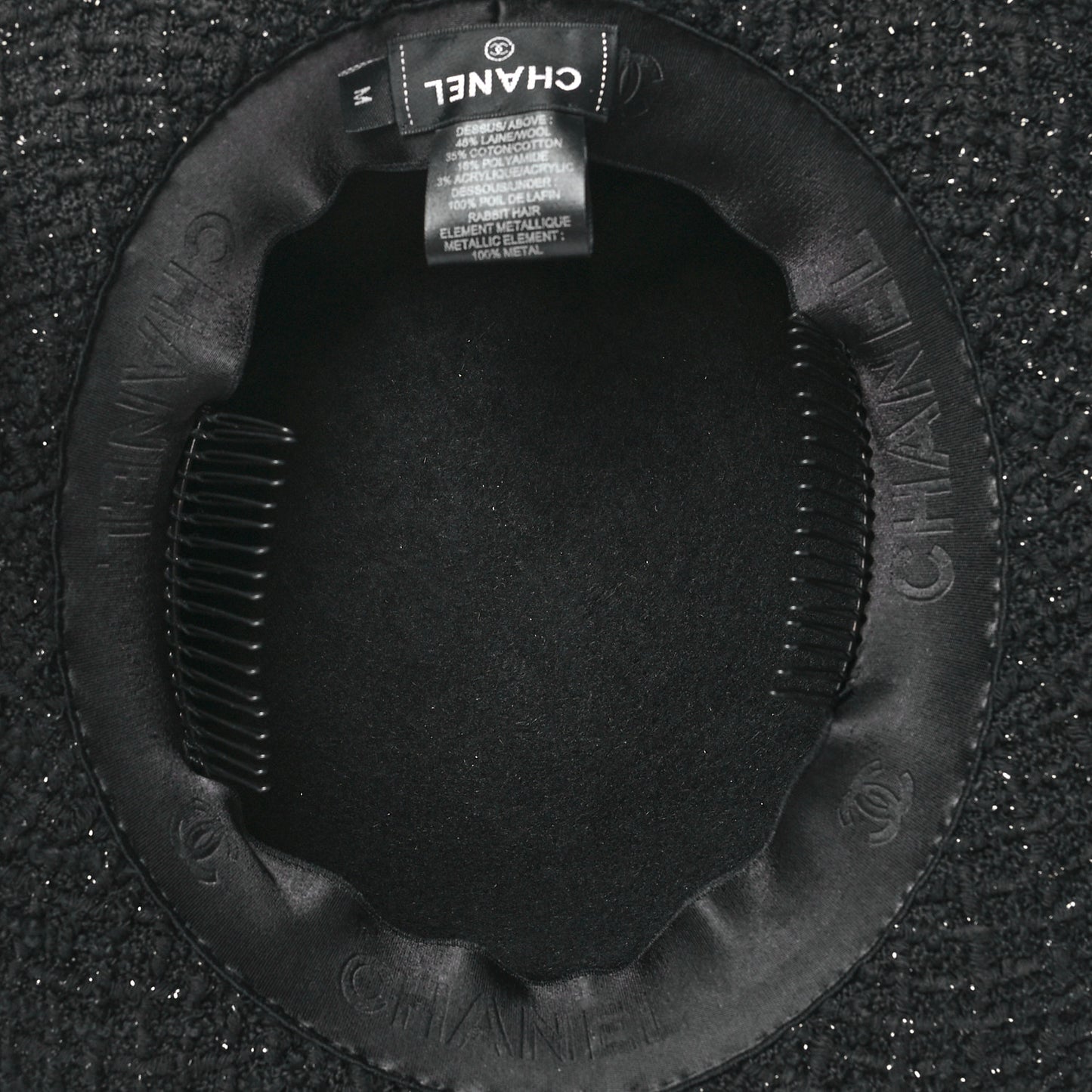 Tweed Boater Hat M Black